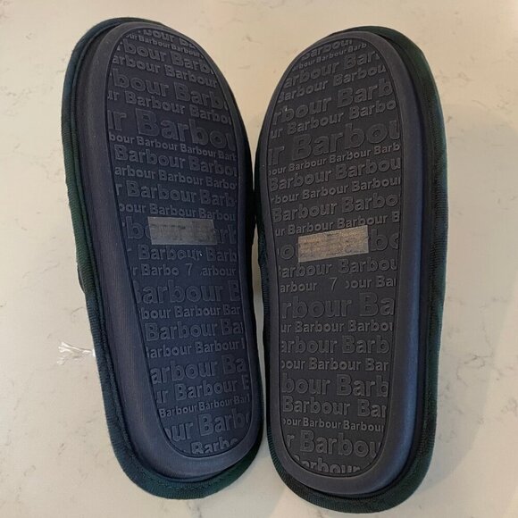 Barbour Foley Slip On Suede & Textile Slippers Navy + Plaid Sz 40/41 EU, 7 UK - Picture 7 of 13
